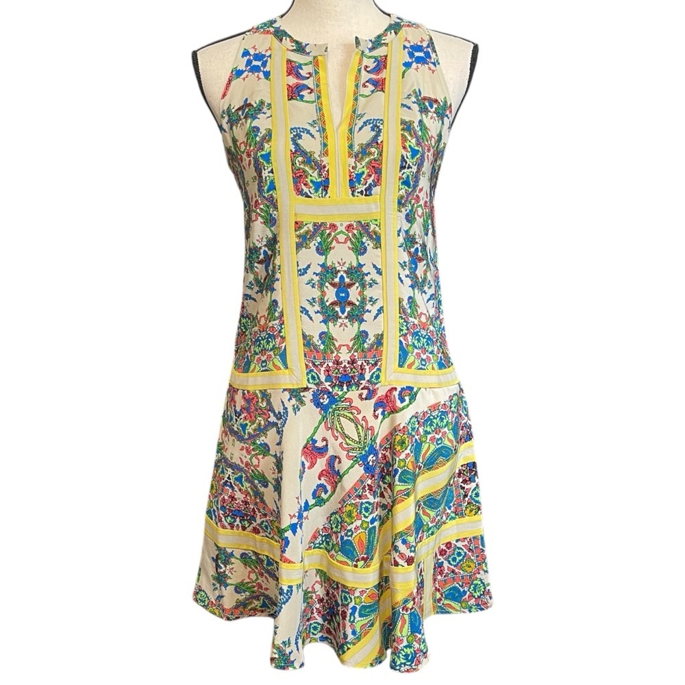 Twelfth Street by Cynthia Vincent 100% Silk Floral Handkerchief Mini Dress Small